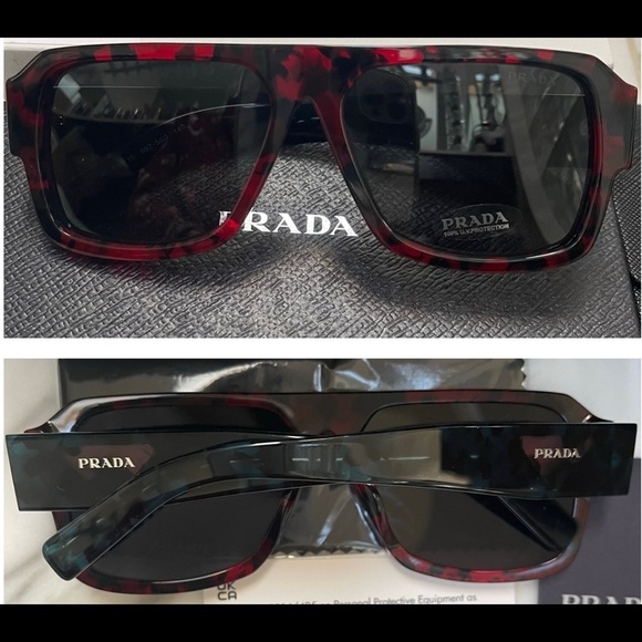 PRADA AVIATORS 2022 COLLECTION WITH THE PRADA ICONIC TRIANGLE LOGO SUNGLASSES - Picture 16 of 16